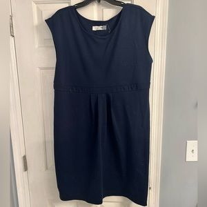 Knee-Length Navy Maternity Dress